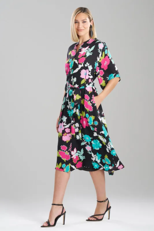 Tangier Printed Silk Georgette Shirtdress sold by Natori