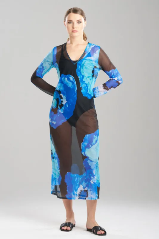 Poppy Long Sleeve Sheer Dress sold by Natori