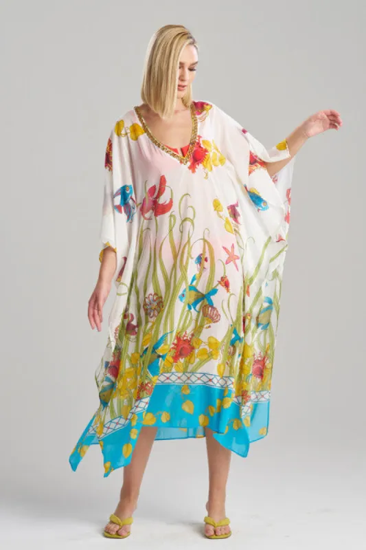 Aquatic Beaded Sheer Caftan sold by Natori