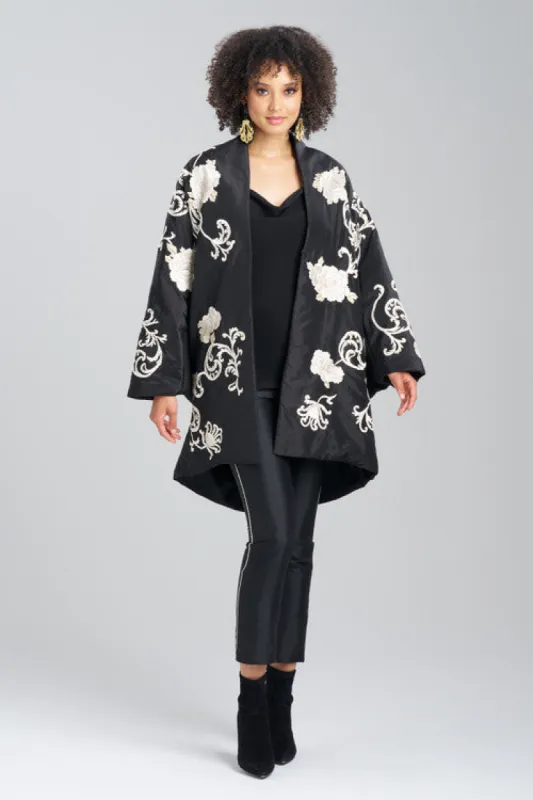 Couture Silk Taffeta Embroidered Coat sold by Natori