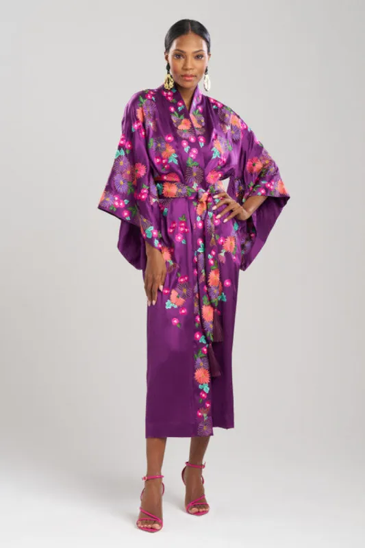 Key Essentials Embroidered Kimono Silk Robe made by Natori