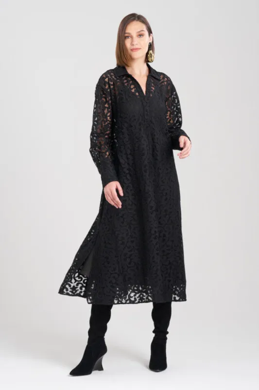 Scroll Lace Oversized Dress - Black sold by Natori