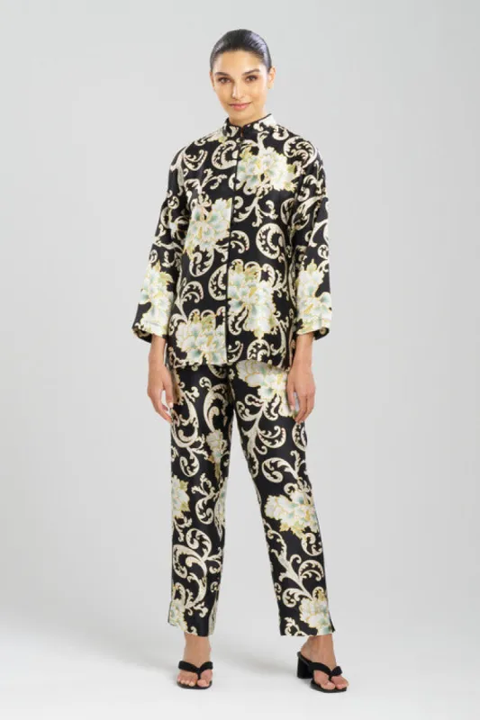 Camille Floral Scroll Mandarin Silk PJ made by Natori