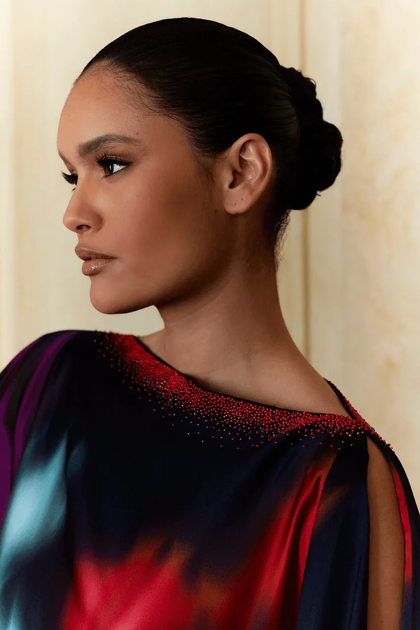 Melisande Beaded Cocoon Silk Caftan sold by Natori product image thumbnail 5