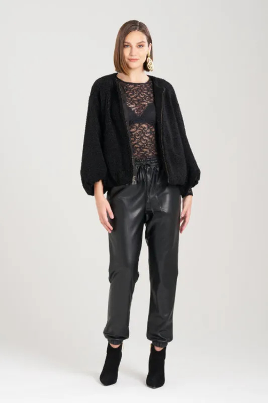 Boucle Balloon Sleeve Bomber Jacket sold by Natori