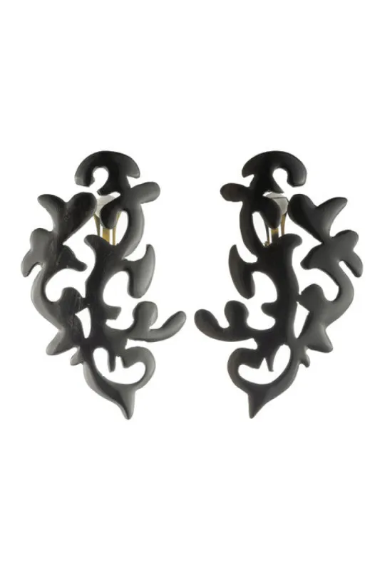 Buffalo Horn Scroll Earrings sold by Natori