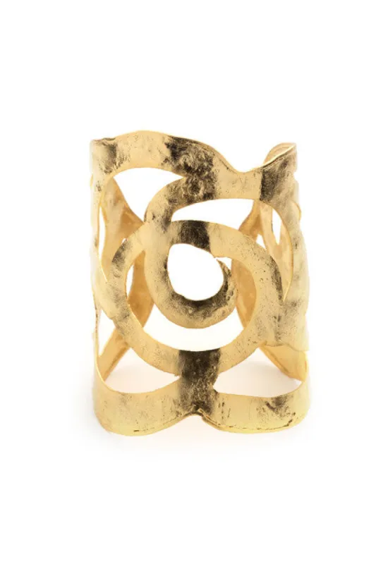 Gold Plated Scroll Cuff sold by Natori