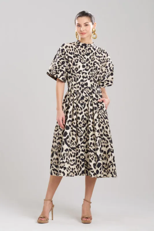 Jaguar Cotton Poplin Pleated Shirt Dress sold by Natori