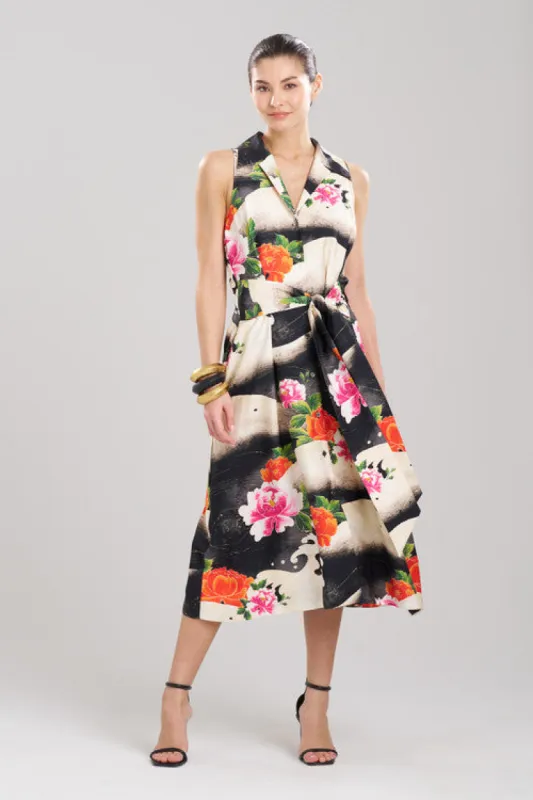 Mayumi Cotton Silk Belted Halter Shirtdress sold by Natori