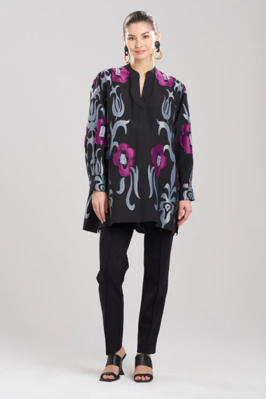 Suzani Jacquard Half Placket Shirt sold by Natori