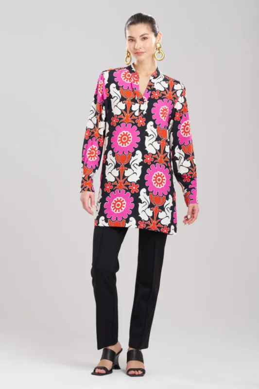 Talitha Crepe Barong Half Placket Shirt sold by Natori