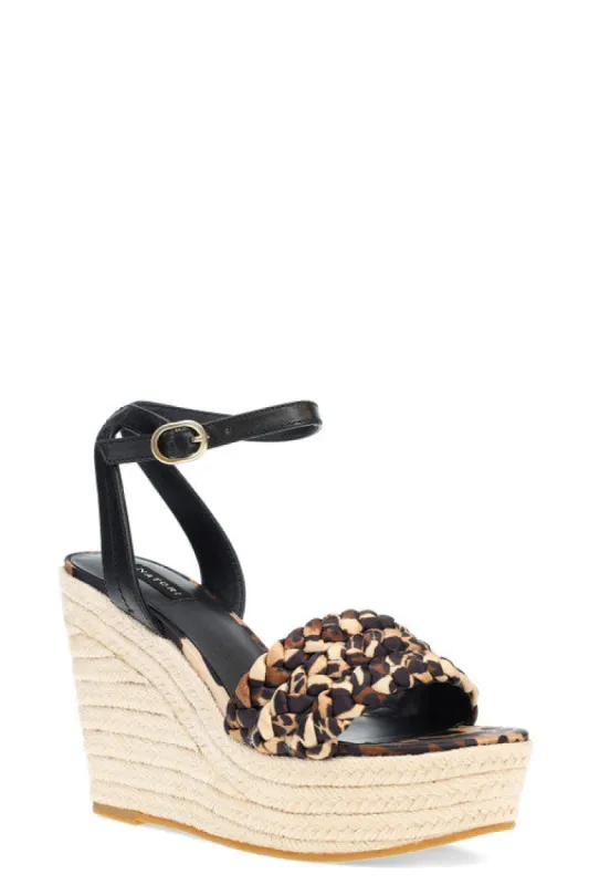 Rae Luxe Leopard Hinami Braided Wedge Sandals sold by Natori