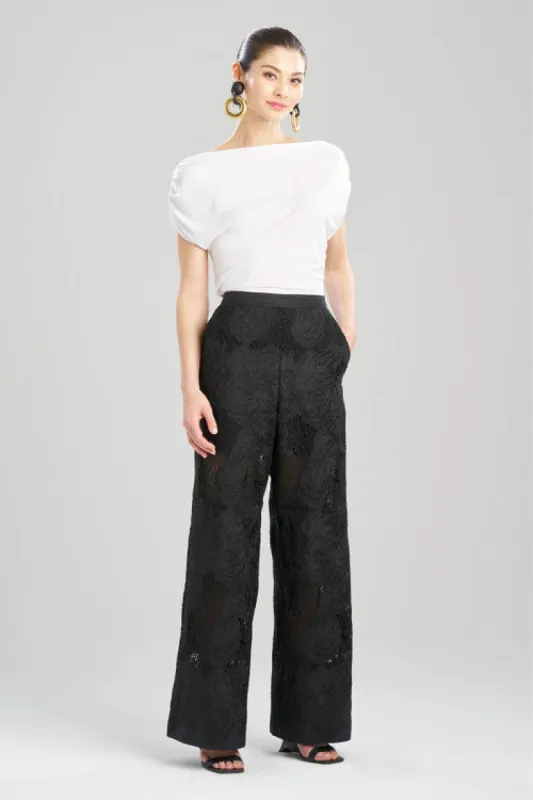 Calado Embroidery Cotton Pants sold by Natori
