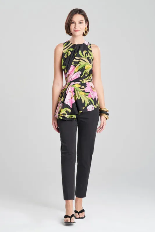 Shinjo Obi Silk Side Drape Top sold by Natori