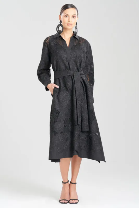 Calado Embroidery Cotton Belted Dress sold by Natori