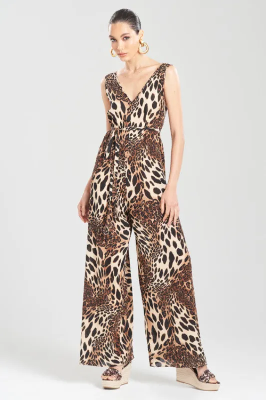 Luxe Leopard Cotton Gauze Jumpsuit sold by Natori