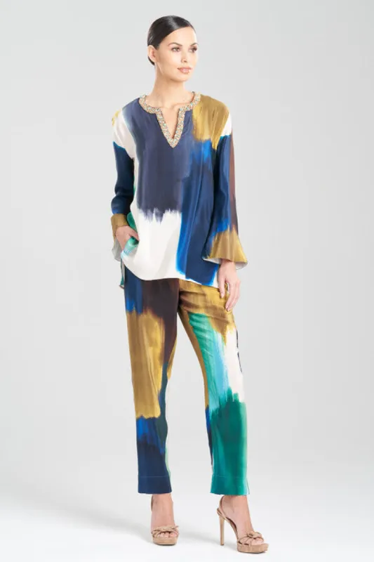 Bohol Embellished Silk Tunic Top sold by Natori