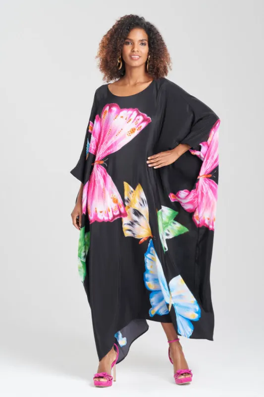 Kyoko Butterfly Beaded Silk Caftan sold by Natori