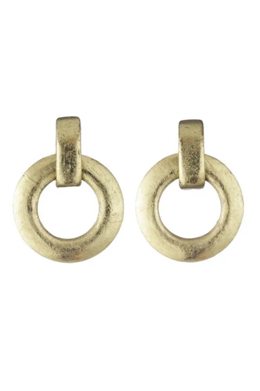Acacia Wood and Gold Plated Interlocked Hoop Earrings sold by Natori