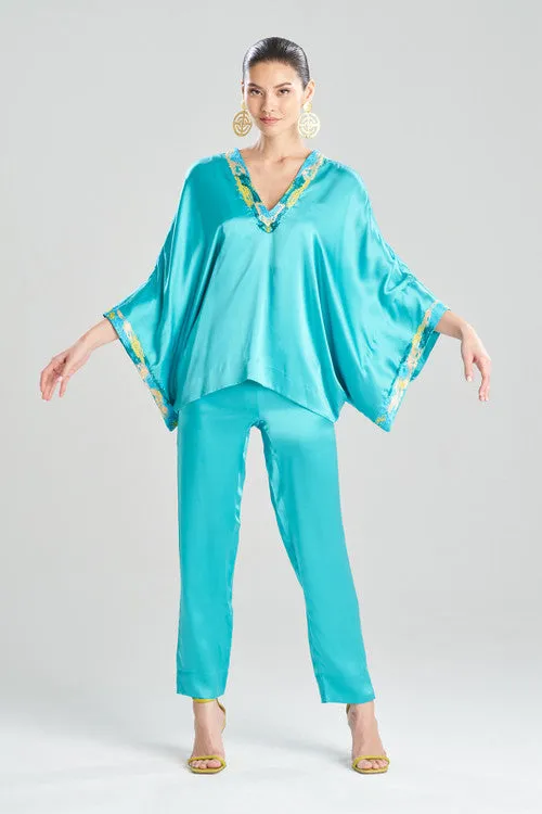 Key Essentials Embroidered Kimono Sleeve Silk Top sold by Natori