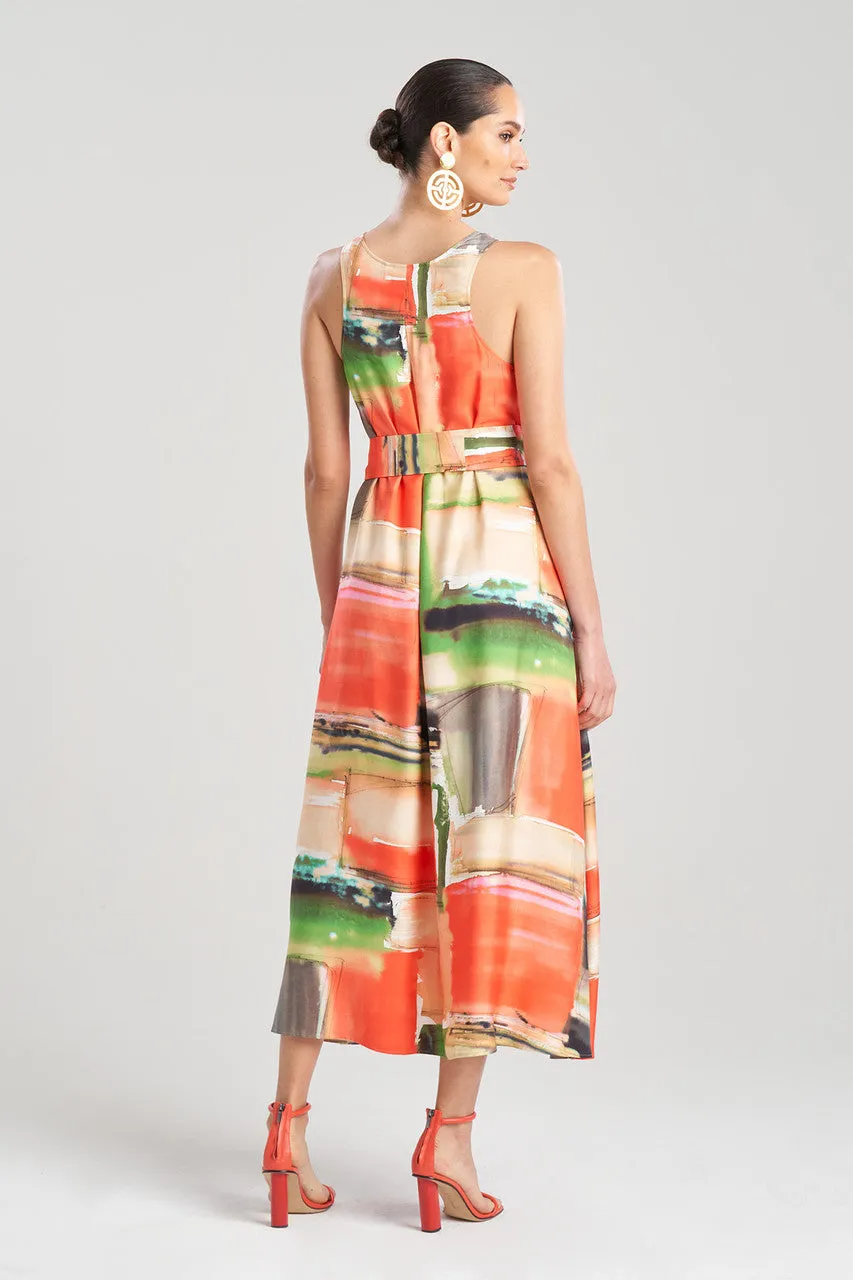 Hikaru Cotton Silk Trapeze V-Neck Belted Dress sold by Natori product image thumbnail 3