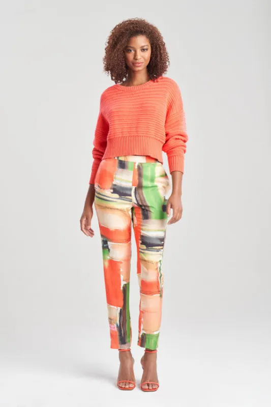 Beijing Textured Knit Crop Pullover Top made by Natori