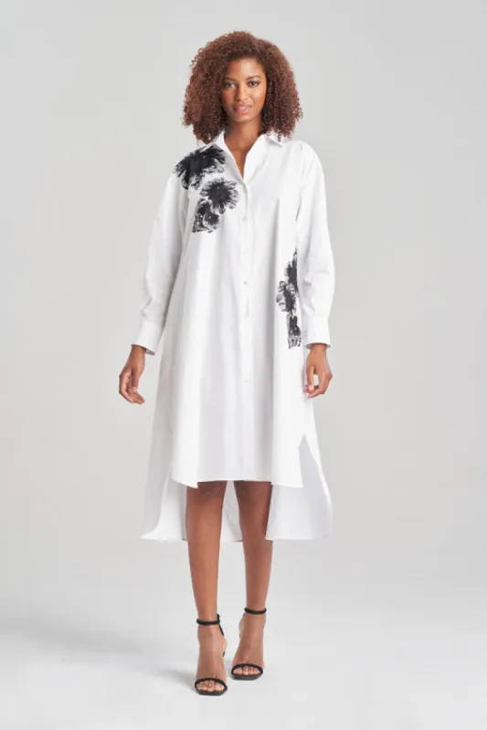 Cotton Poplin Oversized Embroidered Shirtdress sold by Natori