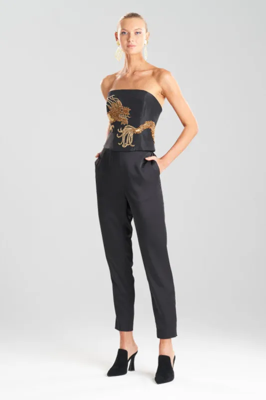 Couture Dragon Embroidered Silk Bustier sold by Natori