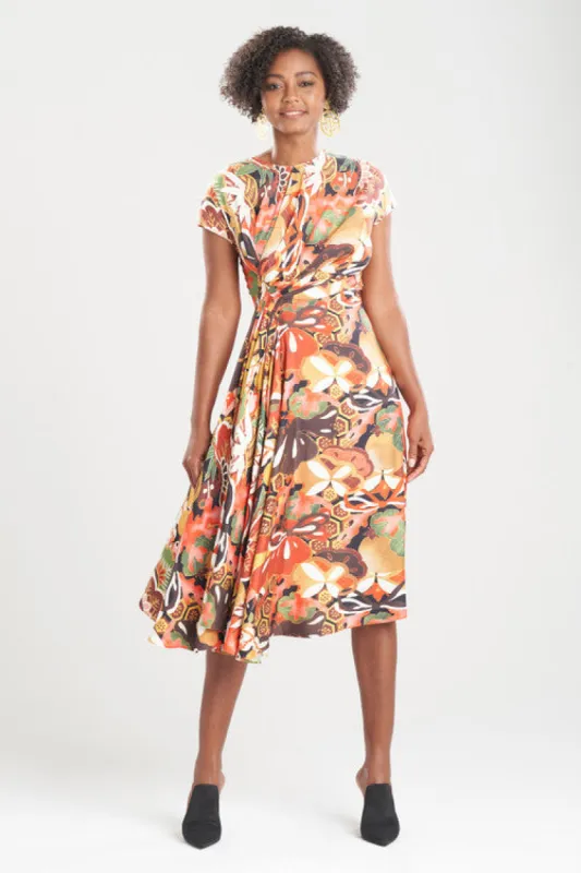 Ikebana Printed Cotton Silk Drape Dress sold by Natori