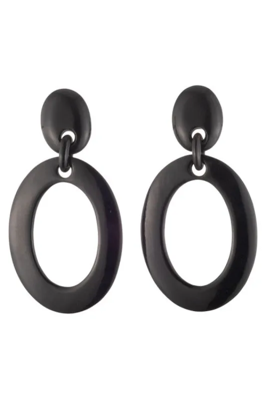 Buffalo Horn Single Oval Hoop Earrings sold by Natori