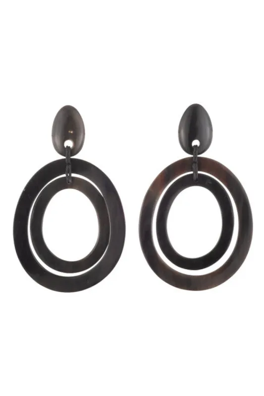 Buffalo Horn Double Hoop Earrings sold by Natori