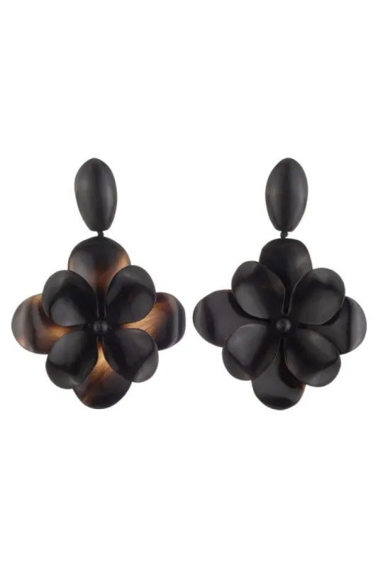 Buffalo Horn Floral Earrings sold by Natori