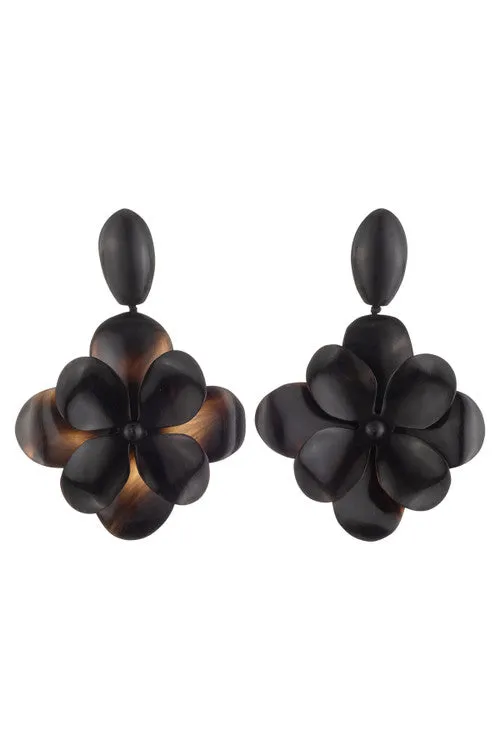 Buffalo Horn Floral Earrings sold by Natori