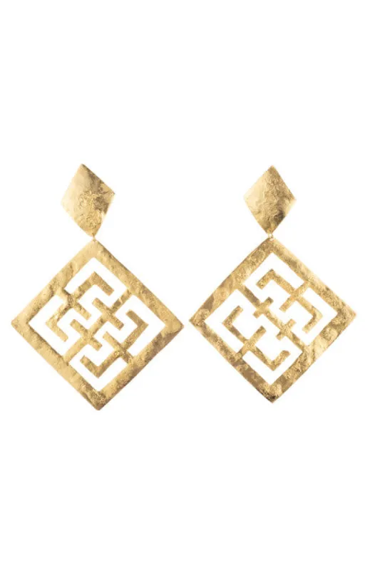 Gold Plated Brass Infinity Clip Earrings sold by Natori
