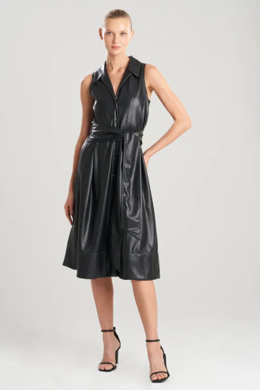 Vegan Luxe Leather Halter Shirtdress sold by Natori