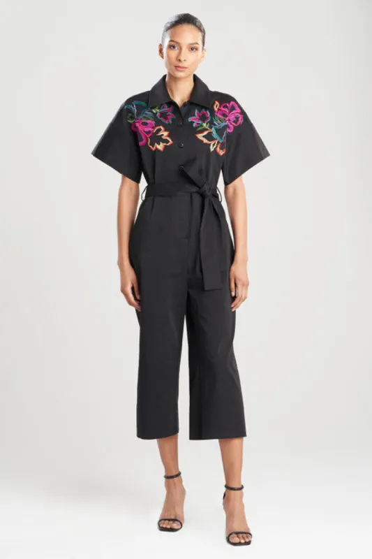 Cotton Sateen Embroidered Jumpsuit sold by Natori
