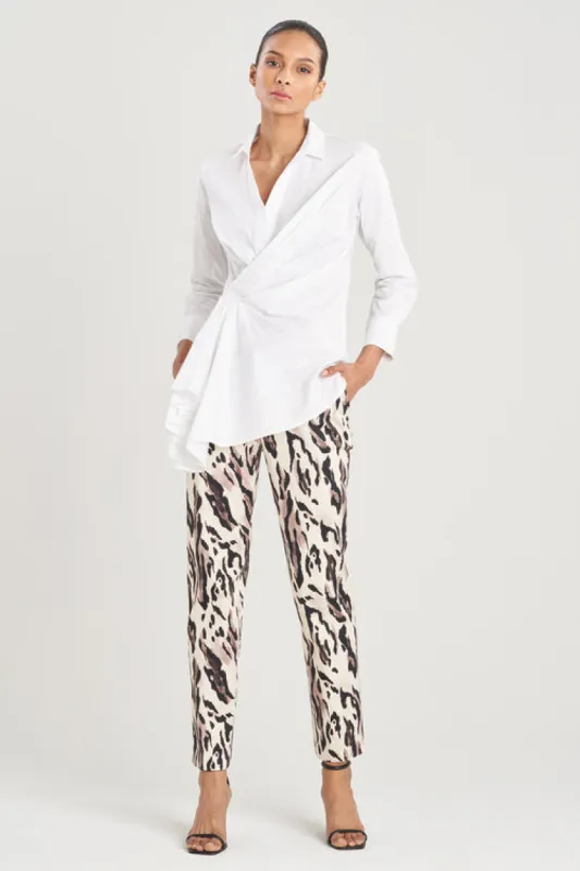 Cotton Poplin Side Drape Shirt sold by Natori