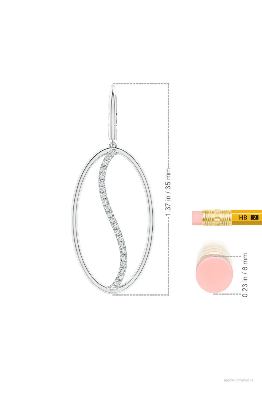 Shangri-La Elliptical Yin-Yang 14K-Gold and Diamond Large Leverback Earrings sold by Natori product image thumbnail 5