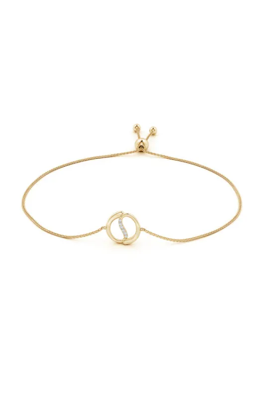 Shangri-La Yin-Yang 14K Gold and Diamond Bolo Bracelet sold by Natori