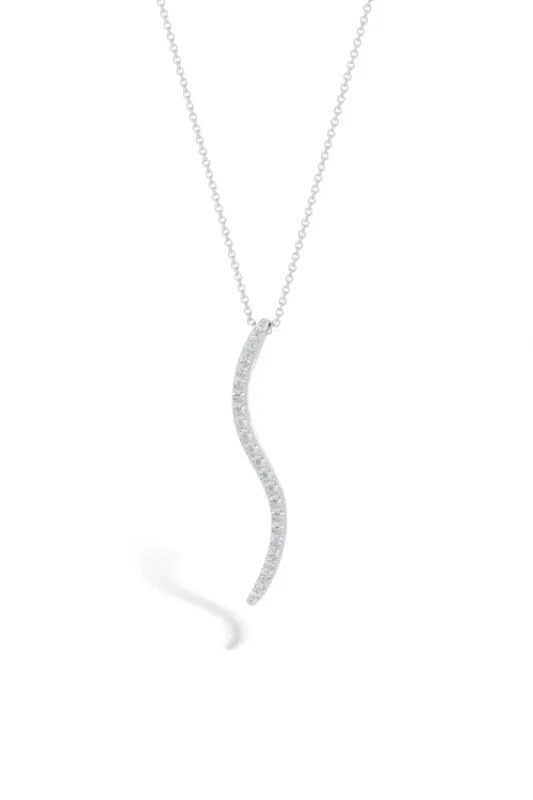 Shangri-La Brushstroke 14k Gold and Diamond Medium Pendant Necklace sold by Natori