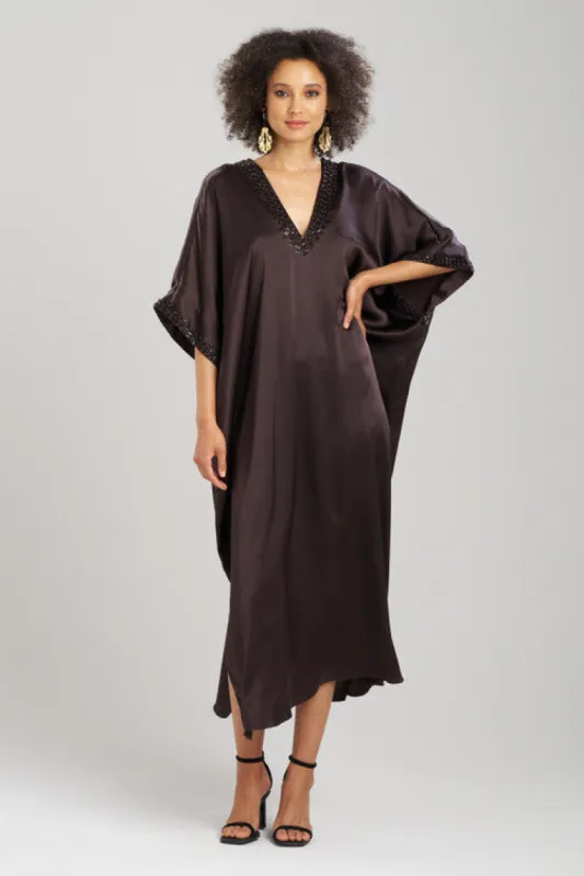 Key Essentials Embellished Cocoon Silk Caftan sold by Natori