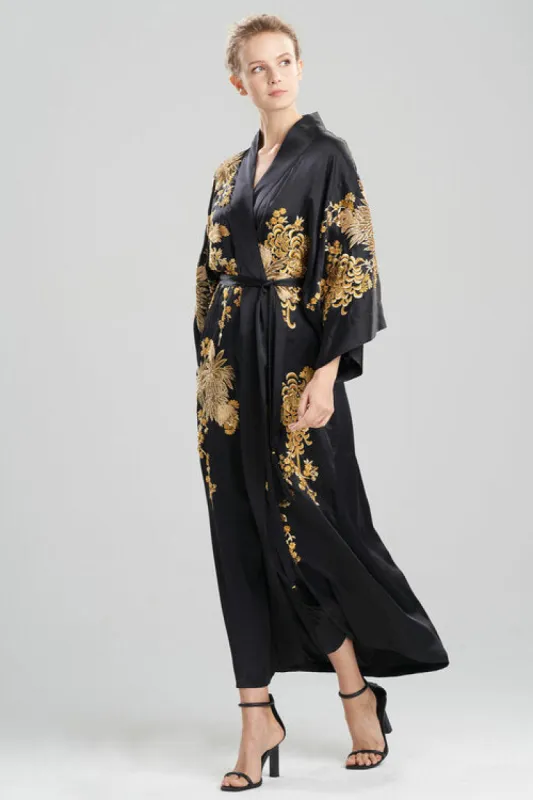 Couture Floral Embroidery Silk Robe sold by Natori