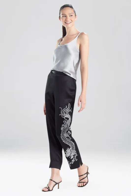 Chinoiserie Embroidery Silk Pants sold by Natori