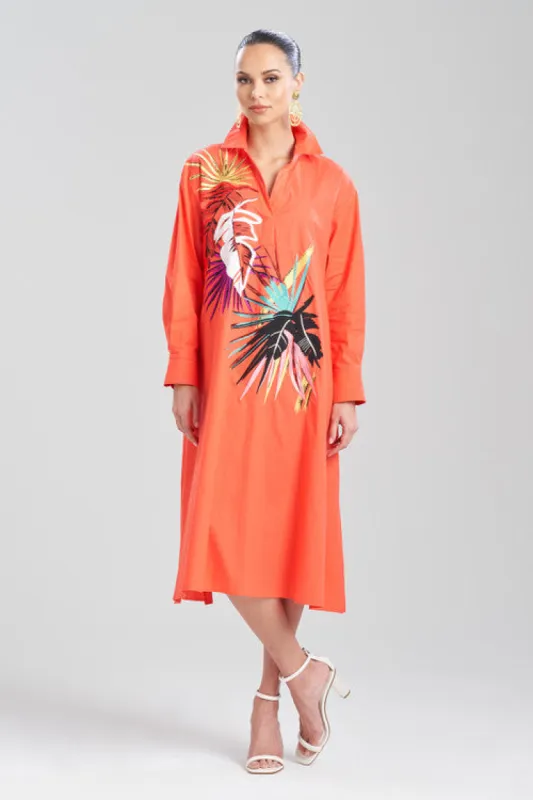 Cotton Poplin El Nido Embroidered Shirtdress sold by Natori