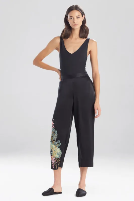 Sansui Embroidered Silk Pants sold by Natori