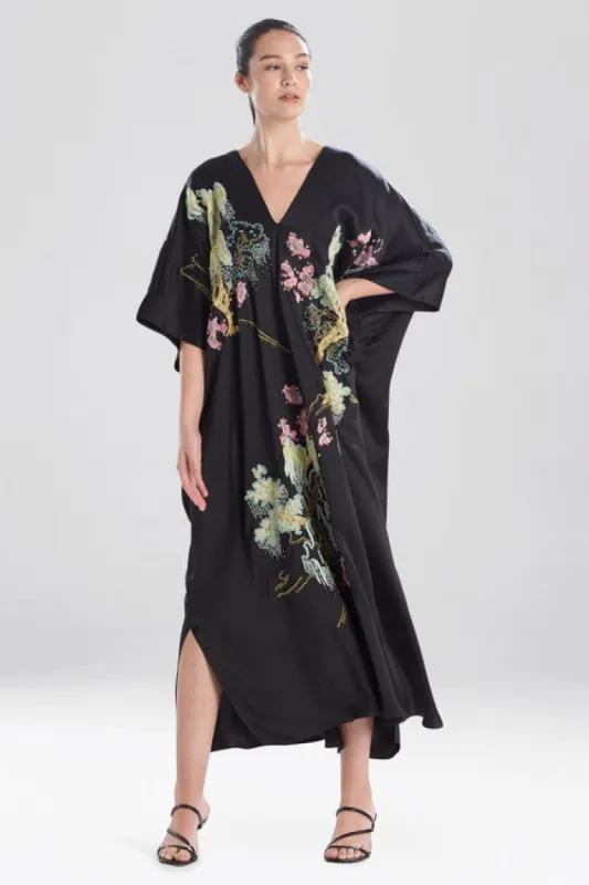 Sansui Embroidered Silk Caftan sold by Natori