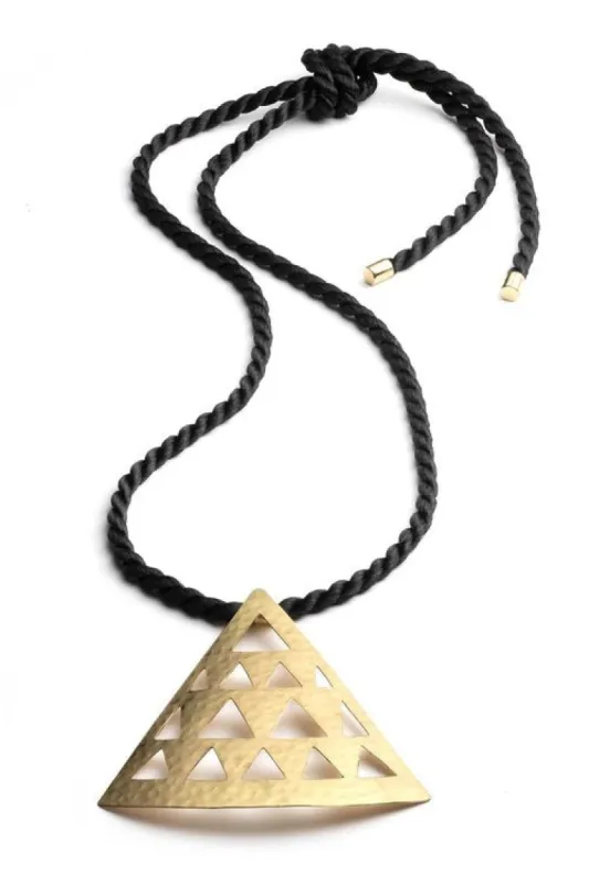 Gold Plated Brass Cut Out Necklace sold by Natori