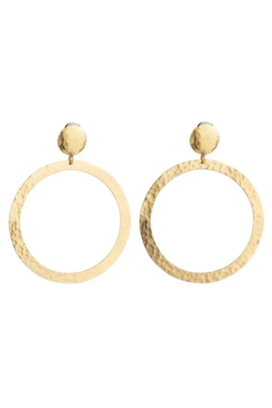 Gold Plated Brass Hoop Clip Earrings sold by Natori