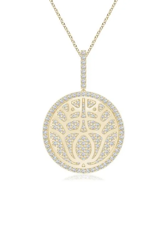 Kamon 14k Overlapping Diamond Pendant Necklace made by Natori