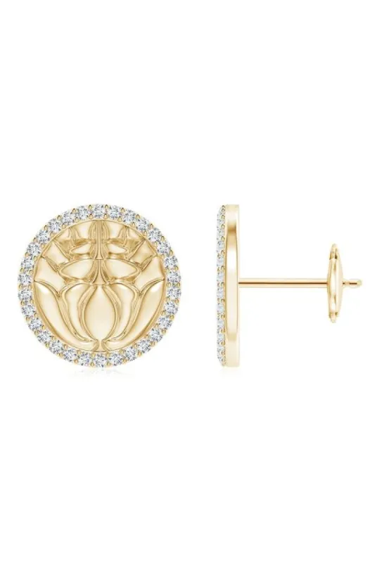 Kamon 14k Diamond Stud Earrings sold by Natori